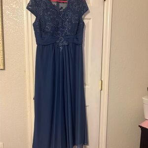 Alex Evenings Navy Lace Midi Dress